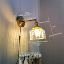 GobekUsa Glass Copper LED Wall Lamp Modern Corridor Bedside Light