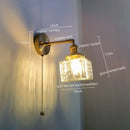 GobekUsa Glass Copper LED Wall Lamp Modern Corridor Bedside Light