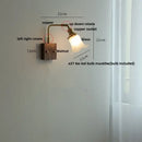 GobekUsa Glass Pink LED Wall Lights Pull Chain Switch Rotatable Sconce Bedside Lamp