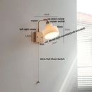 GobekUsa Glass Pink LED Wall Lights Pull Chain Switch Rotatable Sconce Bedside Lamp