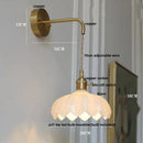 GobekUsa Green Glass LED Wall Lights Fixture with Pull Chain Switch