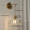 GobekUsa Green Glass LED Wall Lights Fixture with Pull Chain Switch