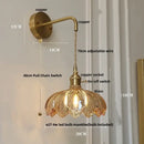 GobekUsa Green Glass LED Wall Lights Fixture with Pull Chain Switch