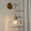 GobekUsa Green Glass LED Wall Lights Fixture with Pull Chain Switch