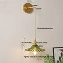 GobekUsa Green Glass LED Wall Lights Fixture with Pull Chain Switch