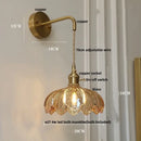 GobekUsa Green Glass LED Wall Lights Fixture with Pull Chain Switch