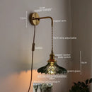 GobekUsa LED Wall Lamp Glass Copper Arandelas Para Parede Retro Style for Living Room