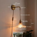 GobekUsa LED Wall Lamp Glass Copper Arandelas Para Parede Retro Style for Living Room