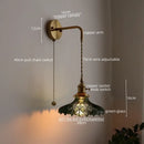GobekUsa LED Wall Lamp Glass Copper Arandelas Para Parede Retro Style for Living Room