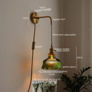GobekUsa LED Wall Lamp Glass Copper Arandelas Para Parede Retro Style for Living Room