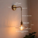GobekUsa LED Wall Lamp Glass Copper Arandelas Para Parede Retro Style for Living Room