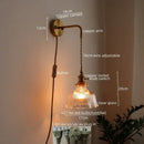 GobekUsa LED Wall Lamp Glass Copper Arandelas Para Parede Retro Style for Living Room