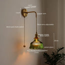 GobekUsa LED Wall Lamp Glass Copper Arandelas Para Parede Retro Style for Living Room