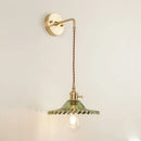 GobekUsa Green Glass LED Wall Light Fixture | Modern Nordic Pull Chain Lamp