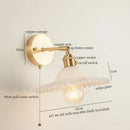 GobekUsa Green Glass LED Wall Light Fixture | Modern Nordic Pull Chain Lamp