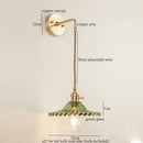 GobekUsa Green Glass LED Wall Light Fixture | Modern Nordic Pull Chain Lamp