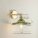 GobekUsa Green Glass LED Wall Light Fixture | Modern Nordic Pull Chain Lamp