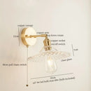 GobekUsa Green Glass LED Wall Light Fixture | Modern Nordic Pull Chain Lamp