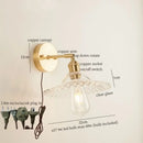 GobekUsa Green Glass LED Wall Light Fixture | Modern Nordic Pull Chain Lamp