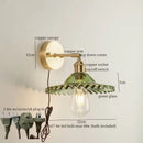 GobekUsa Green Glass LED Wall Light Fixture | Modern Nordic Pull Chain Lamp