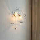 GobekUsa Green Glass LED Wall Lights Pull Chain Switch Indoor Lighting Adjustable Fixtures