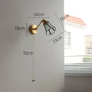 GobekUsa Green Glass LED Wall Lights with Pull Chain Switch, Copper Finish