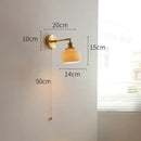 GobekUsa Green Glass LED Wall Lights with Pull Chain Switch, Copper Finish