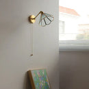 GobekUsa Green Glass LED Wall Lights with Pull Chain Switch, Copper Finish