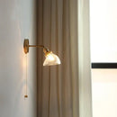 GobekUsa Green Glass LED Wall Lights Pull Chain Switch Indoor Lighting Adjustable Fixtures