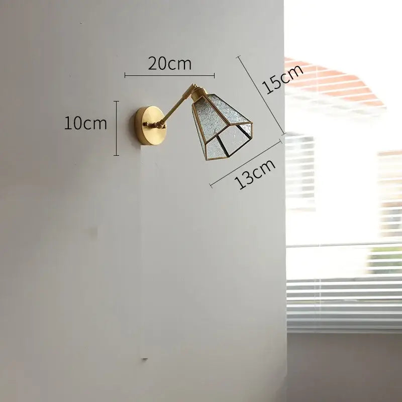 GobekUsa Green Glass LED Wall Lights with Pull Chain Switch, Copper Finish, photo 13 of 23
