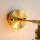GobekUsa Green Glass LED Wall Lights with Pull Chain Switch, Copper Finish
