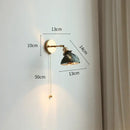 GobekUsa Green Glass LED Wall Lights Pull Chain Switch Indoor Lighting Adjustable Fixtures