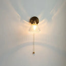 GobekUsa Green Glass LED Wall Lights Pull Chain Switch Indoor Lighting Adjustable Fixtures