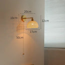 GobekUsa Green Glass LED Wall Lights with Pull Chain Switch, Copper Finish