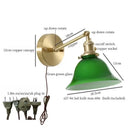 GobekUsa Green Glass LED Wall Sconce, Pull Chain Switch, for Bedside, Bathroom, Living Room