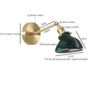 GobekUsa Green Glass LED Wall Sconce, Pull Chain Switch, for Bedside, Bathroom, Living Room