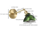GobekUsa Green Glass LED Wall Sconce, Pull Chain Switch, for Bedside, Bathroom, Living Room