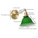 GobekUsa Green Glass LED Wall Sconce, Pull Chain Switch, for Bedside, Bathroom, Living Room