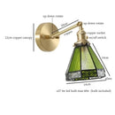 GobekUsa Green Glass LED Wall Sconce, Pull Chain Switch, for Bedside, Bathroom, Living Room
