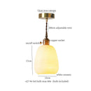 GobekUsa Ceramic LED Pendant Light: Modern Brass Hanging Lamp for Home Decor