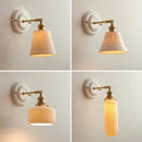 GobekUsa Ceramic LED Wall Light with Knob Switch, Nordic Modern Design for Bedroom and Bathroom