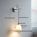 GobekUsa Ceramic LED Wall Sconce Modern Nordic Design Adjustable Pull Chain Switch WC Mirror Light