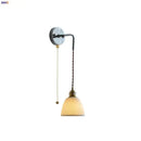 GobekUsa Ceramic LED Wall Sconce Modern Nordic Design Adjustable Pull Chain Switch WC Mirror Light