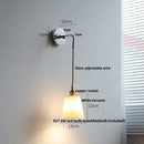 GobekUsa Ceramic LED Wall Sconce Modern Nordic Design Adjustable Pull Chain Switch WC Mirror Light