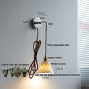 GobekUsa Ceramic LED Wall Sconce Modern Nordic Design Adjustable Pull Chain Switch WC Mirror Light