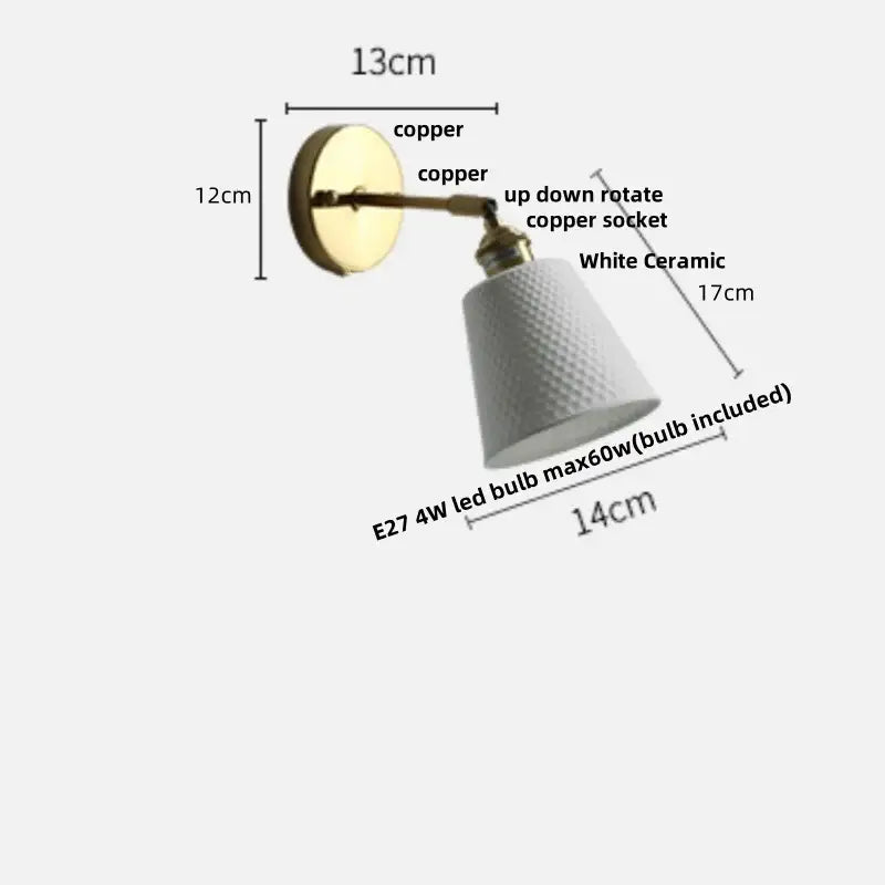 GobekUsa Ceramic LED Wall Lights with Pull Chain Switch for Bathroom Mirror, photo 20 of 22