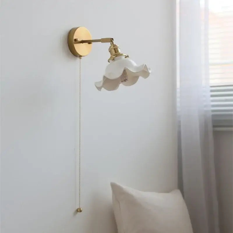 GobekUsa Ceramic LED Wall Lights with Pull Chain Switch for Bathroom Mirror, photo 4 of 22