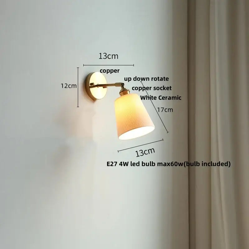 GobekUsa Ceramic LED Wall Lights with Pull Chain Switch for Bathroom Mirror, photo 15 of 22