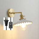 GobekUsa Ceramic LED Wall Lamp Pull Chain Bedroom Bathroom Mirror Light