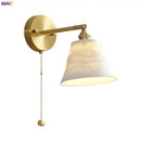 GobekUsa Ceramic LED Wall Lamp Pull Chain Bedroom Bathroom Mirror Light